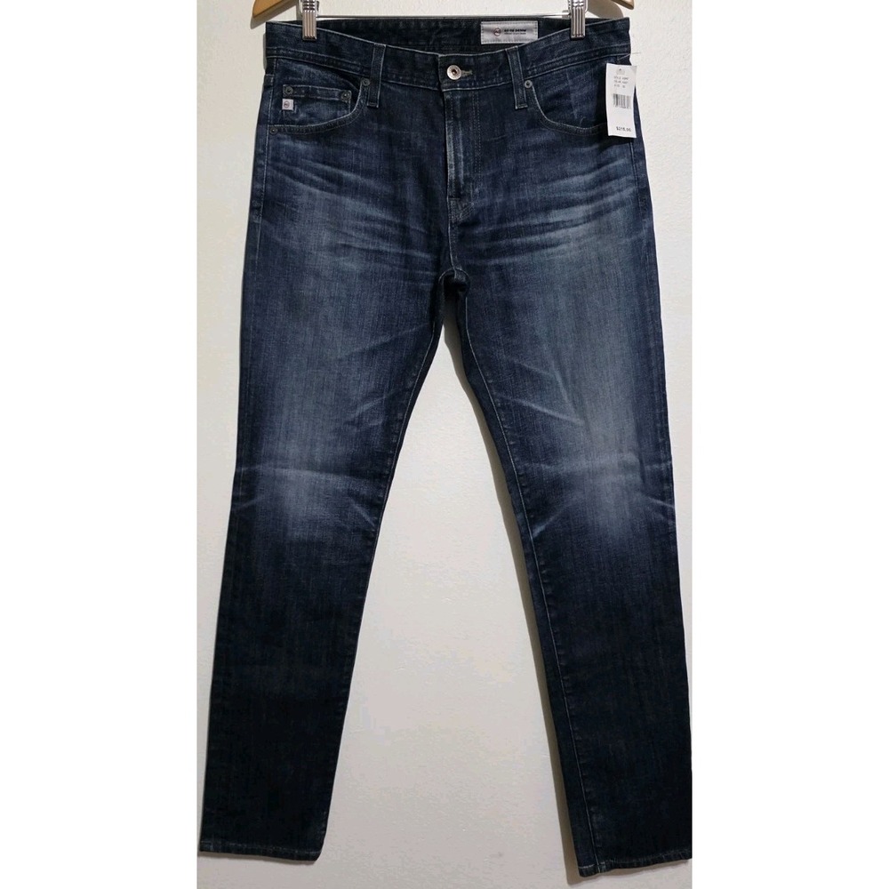 NEW AG Adriano Goldschmied Mens Jean 32x33 ASMD Denim Dark Wash Straight